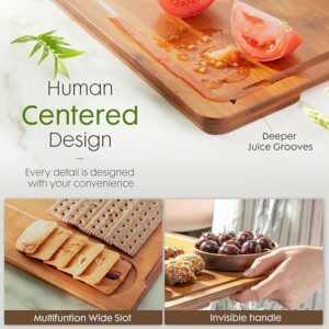 Astercook Deep-Carbonized Bamboo Cutting Boards for Kitchen-3