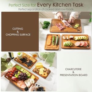 Astercook Deep-Carbonized Bamboo Cutting Boards for Kitchen-4