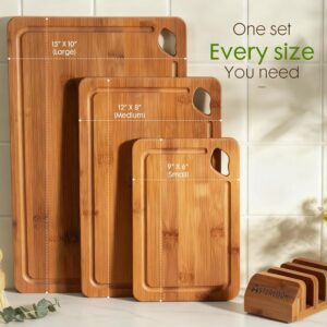 Astercook Deep-Carbonized Bamboo Cutting Boards for Kitchen-5